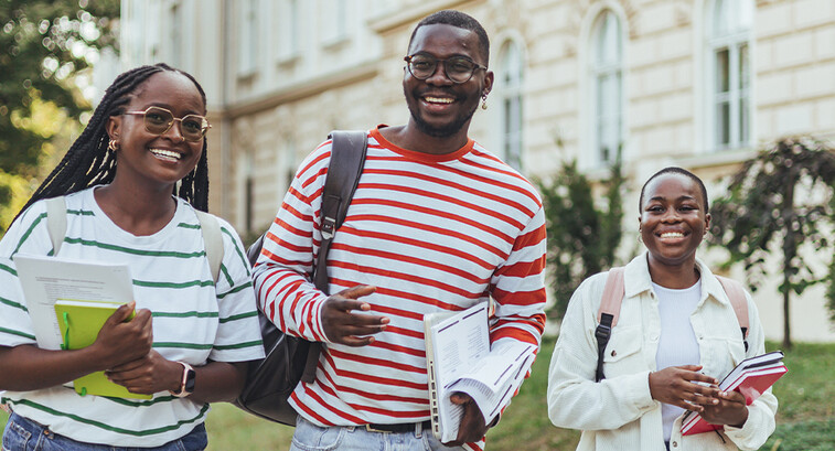 Students walking on campus