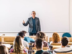 Professor lecturing to class